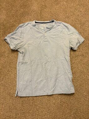 Joe Fresh Mock-Collar Light Blue Large T-Shirt